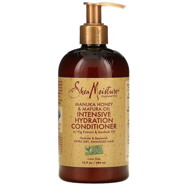 SheaMoisture بلسم الترطيب المكثف بعسل مانوكا وزيت المافورا، 13 أونصة سائلة (384 مل) - ترطيب فائق لشعرك