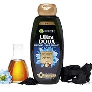 شامبو ألترا دوكس بالفحم الأسود وزيت بذور حبة البركة من غارنييه، حجم 600 مل - احصل على شعر صحي ولامع!