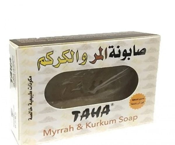 صابونة المر والكركم الطبيعية بوزن 125 جرام من طاها - تجربة فريدة لبشرة ناعمة وصحية