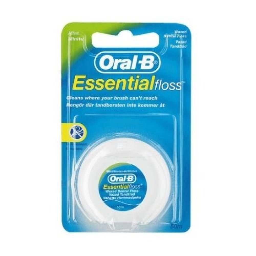 خيط الأسنان ايسنشال فلوس مشمع من أورال بي 50 متر خيط الأسنان ايسنشال فلوس مشمع من أورال بي 50 متر