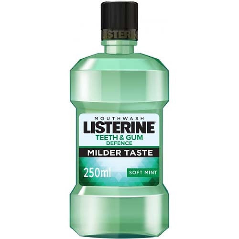 غسول الفم لحماية الأسنان واللثة بمذاق اقل حدة من ليسترين - نكهة النعناع الهادئ، 250 مل غسول الفم لحماية الأسنان واللثة بمذاق اقل حدة من ليسترين - نكهة النعناع الهادئ، 250 مل